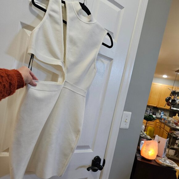Hervé Léger x Forever 21 White Cutout Bodycon Dress Size L NWT - Picture 9 of 9